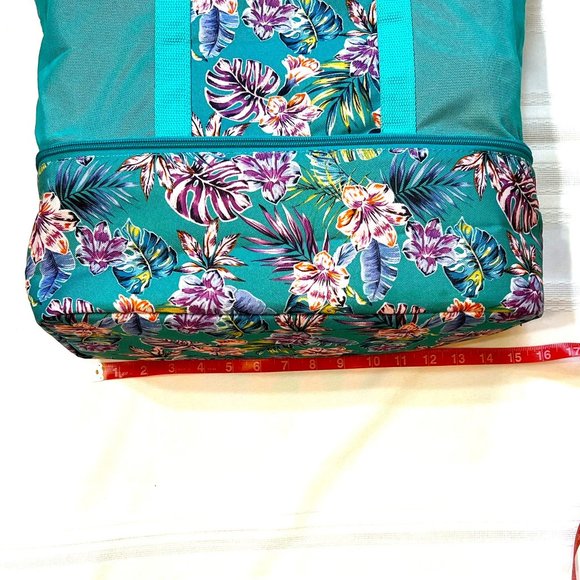 **3/$27** Zip Mesh Tote Insulated Cooler Compartment Wet Storage Beach Bag EUC - Picture 6 of 8